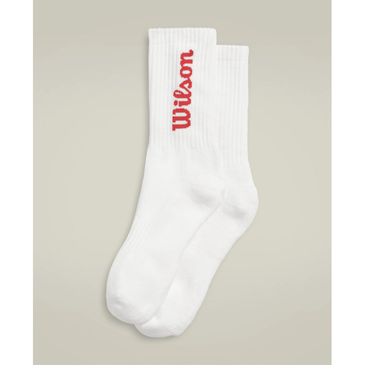 WILSON CALCETINES BLANCOS LOGO ROJO