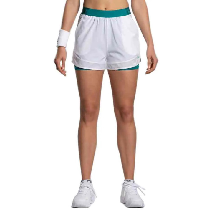 NOX PANTALÓN CORTO MUJER PRO BLANCO/IVY VERDE