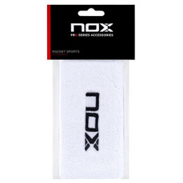 NOX MUÑEQUERAS BLANCAS LOGO AZUL MARINO