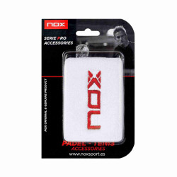 NOX MUÑEQUERAS BLANCAS LOGO ROJO