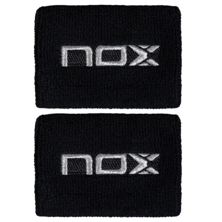NOX MUÑEQUERAS NEGRAS LOGO BLANCO