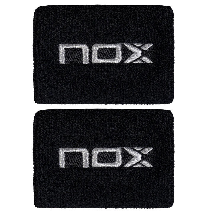 NOX MUÑEQUERAS NEGRAS LOGO BLANCO