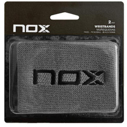 NOX  MUÑEQUERAS GRIS LOGO NEGRO